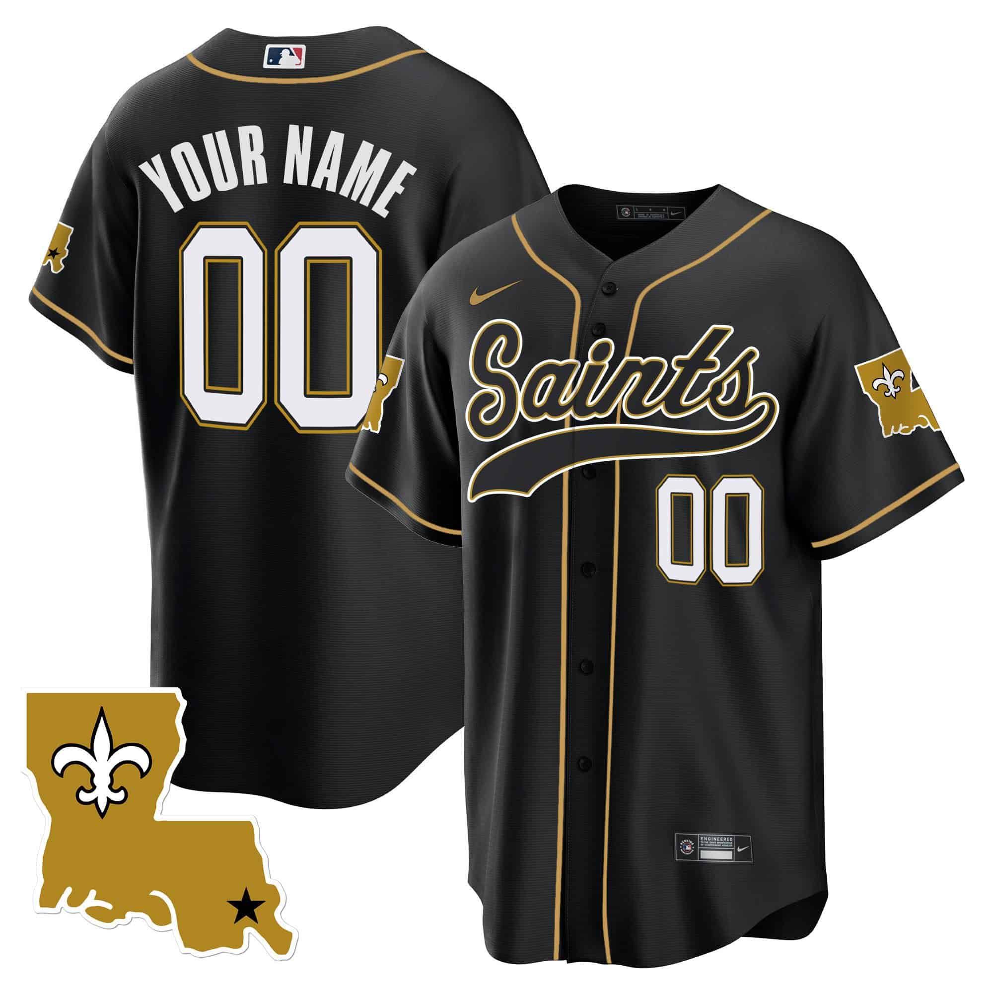 Men New Orleans Saints Black 2024 Nike 1987 Legacy Cool Base Custom NFL Jersey style 1->customized nfl jersey->Custom Jersey